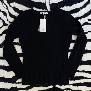 Grace Karin Classic Black Women's Sweater W/ Cutout Small